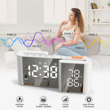 Dual Screen LED Digital Alarm Clock with FM Radio Temperature and Humidity Display product image