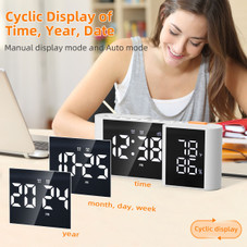Dual Screen LED Digital Alarm Clock with FM Radio Temperature and Humidity Display product image