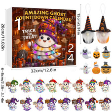 Halloween CountDown Advent Calendar with Ghost Gnome Pumpkin Plush Toys Dolls Pendants Ornaments For Indoor Outdoor Home Party Decoration product image