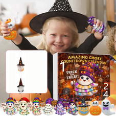 Halloween CountDown Advent Calendar with Ghost Gnome Pumpkin Plush Toys Dolls Pendants Ornaments For Indoor Outdoor Home Party Decoration product image