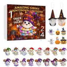 Halloween CountDown Advent Calendar with Ghost Gnome Pumpkin Plush Toys Dolls Pendants Ornaments For Indoor Outdoor Home Party Decoration product image