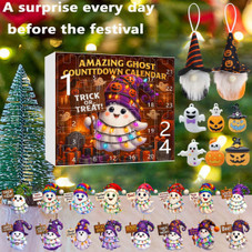 Halloween CountDown Advent Calendar with Ghost Gnome Pumpkin Plush Toys Dolls Pendants Ornaments For Indoor Outdoor Home Party Decoration product image