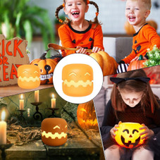 Halloween Pumpkin Night Light, New Jack-O-Lantern Night Light With Press Switch,Cute Creative Pumpkin Lamp For Table Desk Bedroom Decor Gift product image
