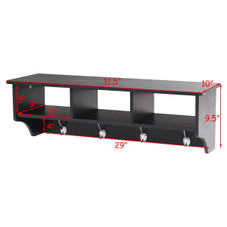 Wall-Mounted Wooden Hanging Coat Rack Organizer product image