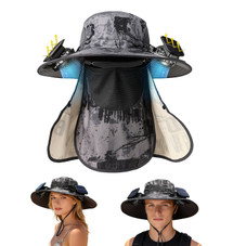 Wide Brim Sun Hat with Dual Cooling Fans product image