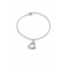 Minimalist Silver Tone Heart Charm Bracelet  product image