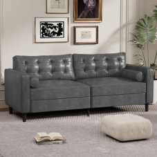3-Seater 84.2” Mid-Century Sofa Couch with Pillows product image