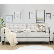 3-Seater 84.2” Mid-Century Sofa Couch with Pillows product image