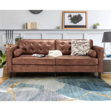 3-Seater 84.2” Mid-Century Sofa Couch with Pillows product image