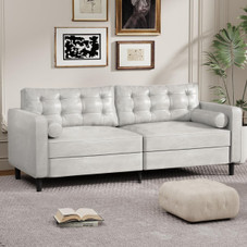3-Seater 84.2” Mid-Century Sofa Couch with Pillows product image