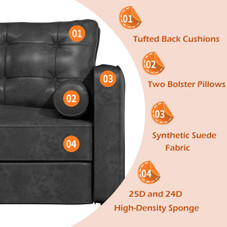 3-Seater 84.2” Mid-Century Sofa Couch with Pillows product image