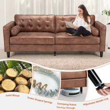 3-Seater 84.2” Mid-Century Sofa Couch with Pillows product image