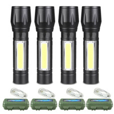Mini Zoomable USB Rechargeable LED Flashlight (4-Pack) product image