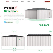 14' x 12' Metal Outdoor Large Steel Storage Sheds  product image