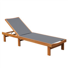 Outdoor Wood Chaise Lounge Chair with 5-Postion Adjustable Back product image