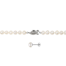 6-7mm Cultured Freshwater Pearl Necklace, Earrings and Bracelet Set product image