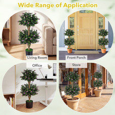 Artificial Double Ball Boxwood Topiary Tree (2-Pack) product image