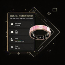 Vintage Engraved Smart Health Ring product image