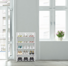 White Carved 5-Tier Shoe Rack  product image