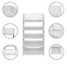 White Carved 5-Tier Shoe Rack  product image