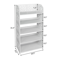 White Carved 5-Tier Shoe Rack  product image