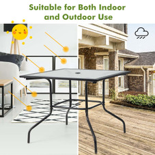 35'' Patio Dining Table with Tempered Glass Top product image