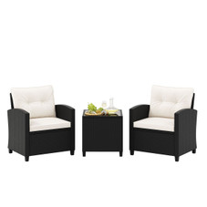 Black Rattan Patio Furniture Set (3 Pieces) product image