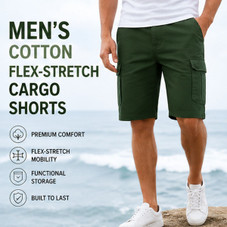 Men's Cotton Flex Stretch Cargo Shorts (3-Pack) product image