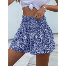 Women's Floral Print Shirred Wide Leg Shorts product image