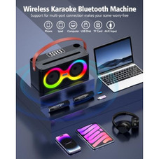 Karaoke Machine, Portable Bluetooth Speaker with 2 Wireless Microphones product image