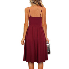 Women's V Neck Ruched Spaghetti Strap Midi Dress product image