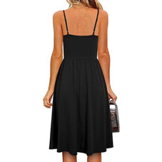 Women's V Neck Ruched Spaghetti Strap Midi Dress product image