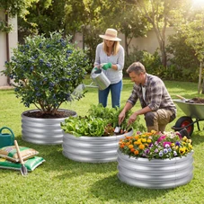 Round Galvanized Raised Garden Bed (1- or 2-Pack) product image