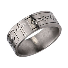 Men's 6mm Cross Design Titanium Wedding Band Ring product image