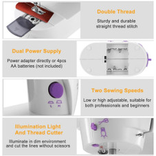 Portable Electric Sewing Machine with Adjustable Speed Settings product image