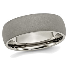 Men's Titanium 7mm Stone Finish Wedding Band Ring product image