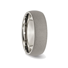 Men's Titanium 7mm Stone Finish Wedding Band Ring product image