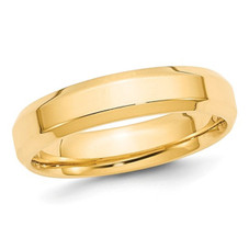 Unisex 14K Yellow Gold 5mm Comfort Fit Wedding Band with Bevel Edge product image