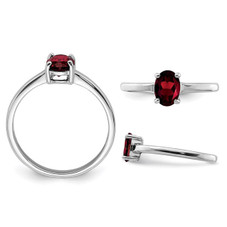1.90 Carat (ctw) Oval-Cut Red Garnet Ring in Sterling Silver product image