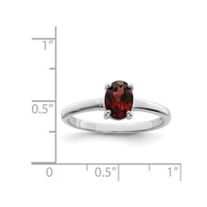 1.90 Carat (ctw) Oval-Cut Red Garnet Ring in Sterling Silver product image
