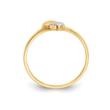 14K Yellow and White Gold Double Heart Promise Ring (Size 7) product image