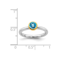 1/2 Carat (ctw) Solitaire Blue Topaz Ring in Sterling Silver  product image