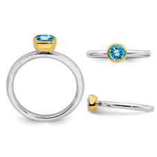 1/2 Carat (ctw) Solitaire Blue Topaz Ring in Sterling Silver  product image