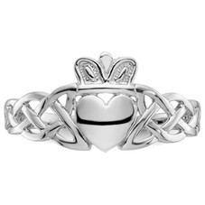 Men's Claddagh Ring in 14K White Gold product image