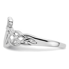 Men's Claddagh Ring in 14K White Gold product image