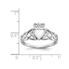 Men's Claddagh Ring in 14K White Gold product image