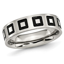 Men's 6mm Enameled Stainless Steel Comfort Fit Wedding Band Ring product image