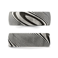 Men's 8mm Damascus Steel Polished Band Ring  product image