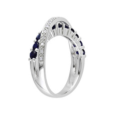 1.10 Carat (ctw) Lab-Created Blue Sapphire Ring in Sterling Silver product image