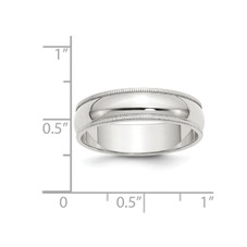 Ladies or Men's Sterling Silver 6mm Milgrain Wedding Band Ring product image